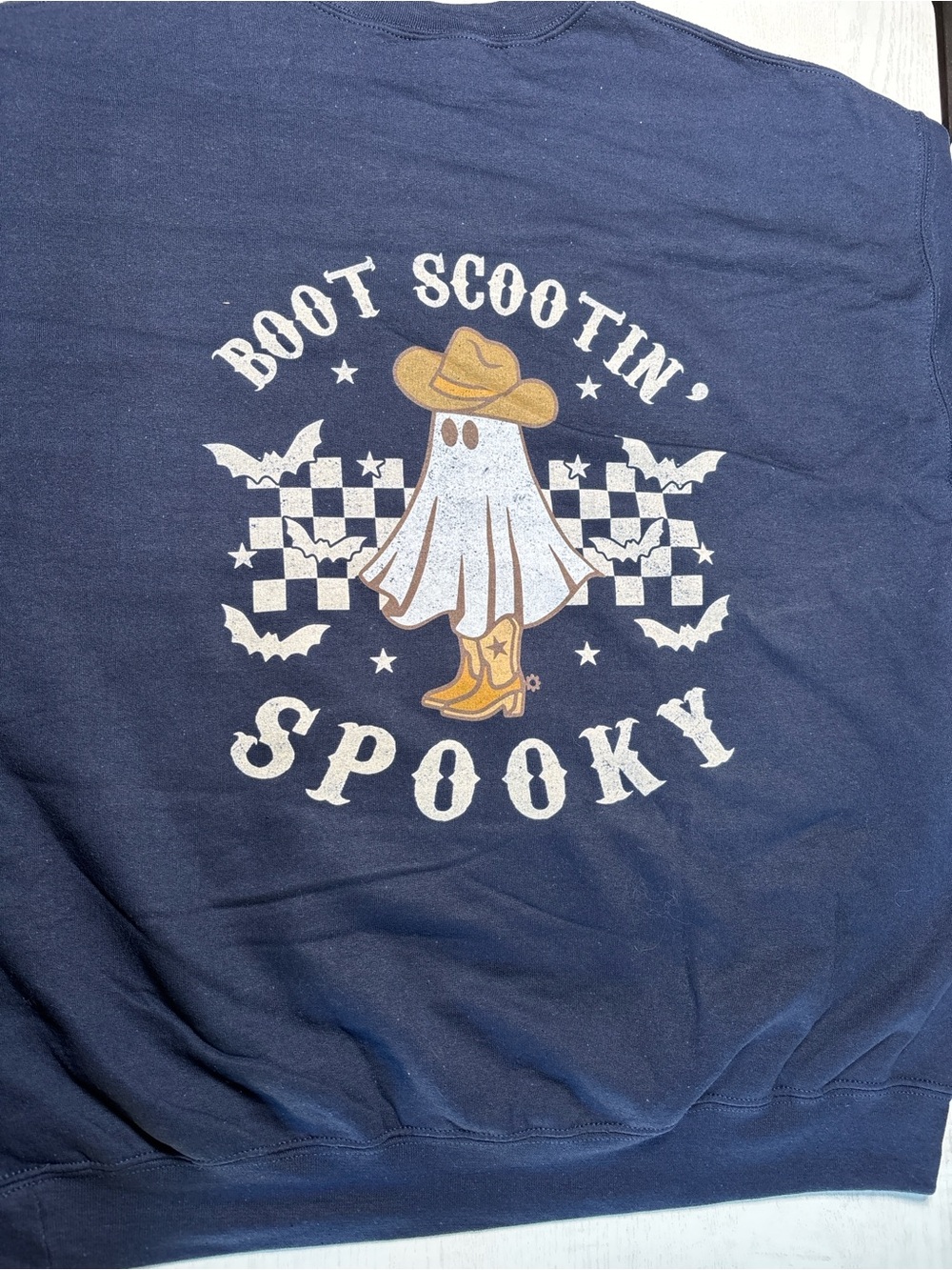Gildan Navy Graphic 'Boot Scootin' Spooky' Sweatshirt